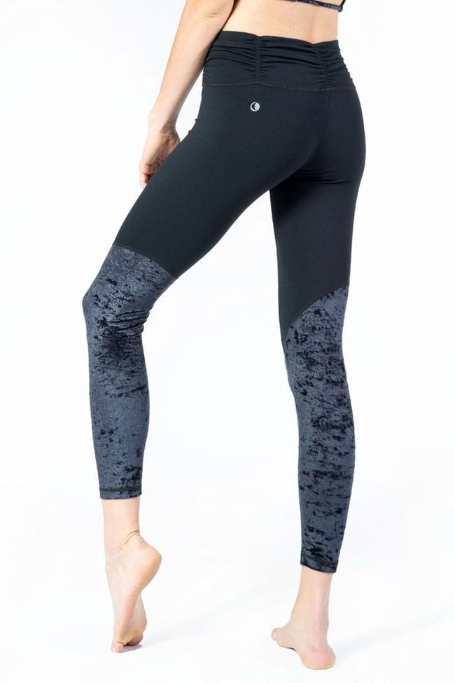 CRUSHED VELVET PANELED LEGGINGS FROM CHILL BY WILL