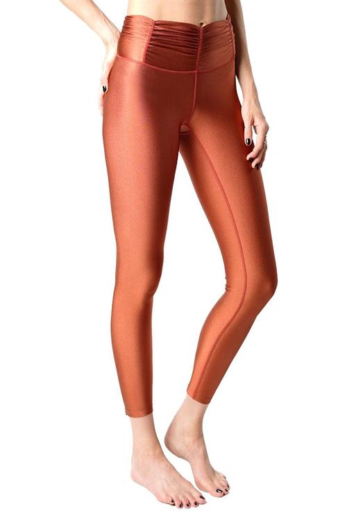 Signature Scrunched Waistband Legging With Zip Ankles in Copper | Chill By Will