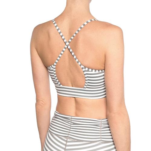 Chill by Will Cross Back Bra, Gray and White Stripe  