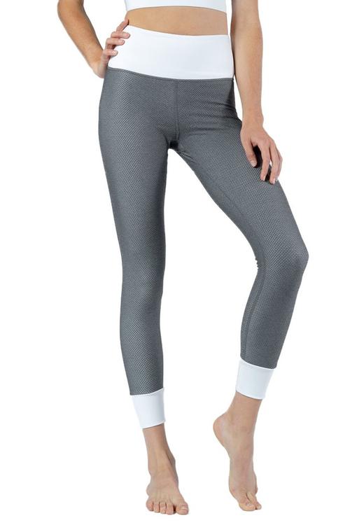 Mid-rise super soft legging in Pewter and White from Chill By Will