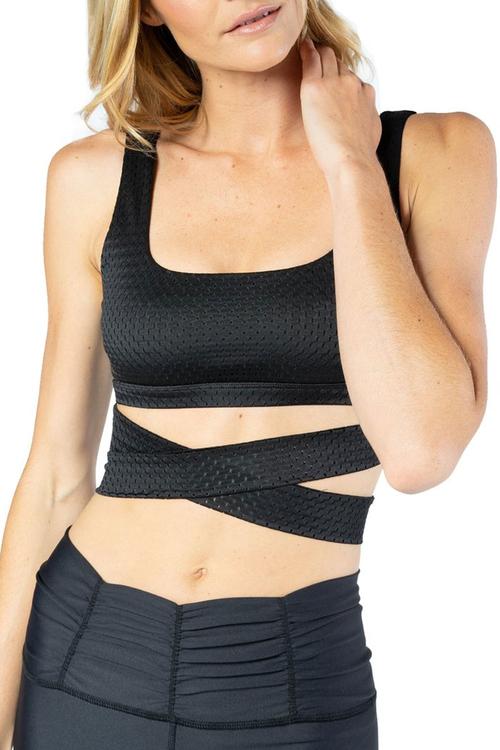 Comfortable Criss-Cross Active Bra with Peep Mesh Detail from Chill By Will